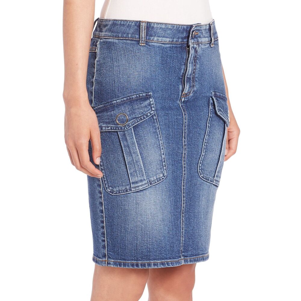 Stella McCartney Denim Cargo Skirt size US 12-14, IT size 48